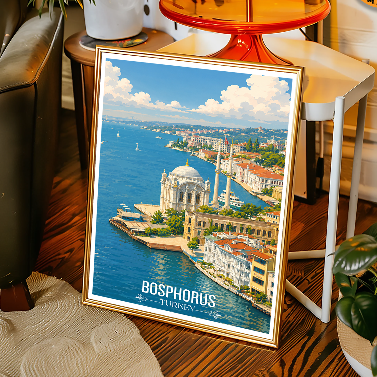 Bosphorus - Turkey - Vintage Travel Wall Art Poster Print - Art Print - Travel Art Poster
