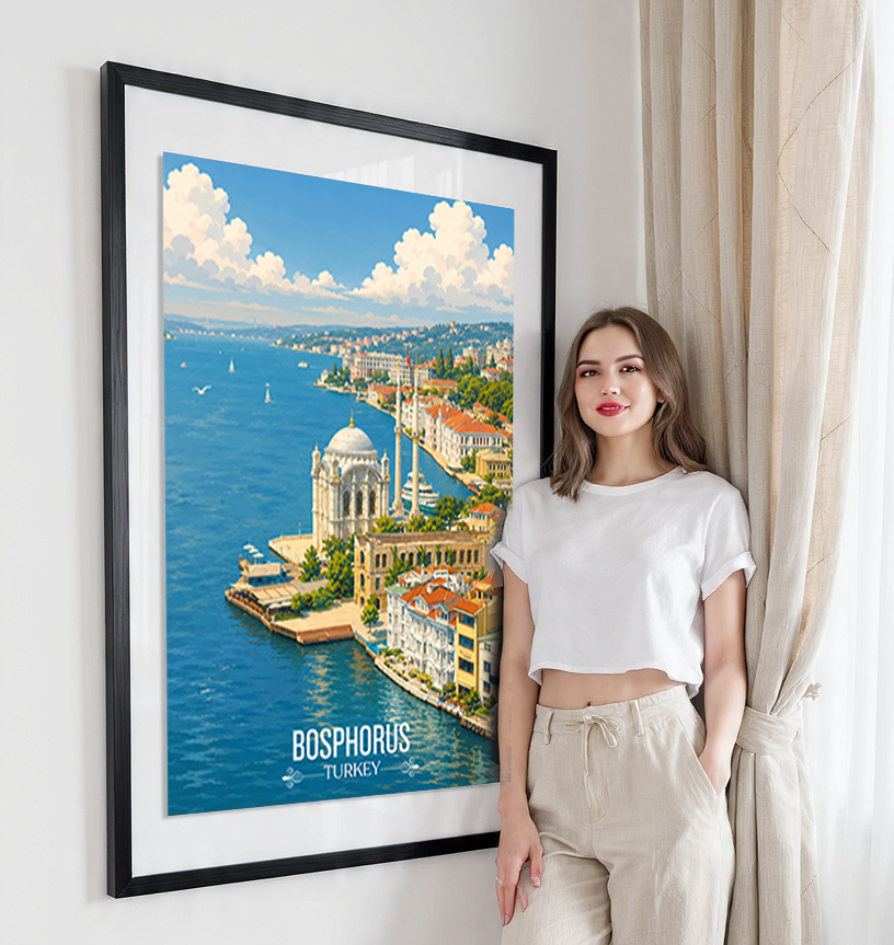 Bosphorus - Turkey - Vintage Travel Wall Art Poster Print - Art Print - Travel Art Poster