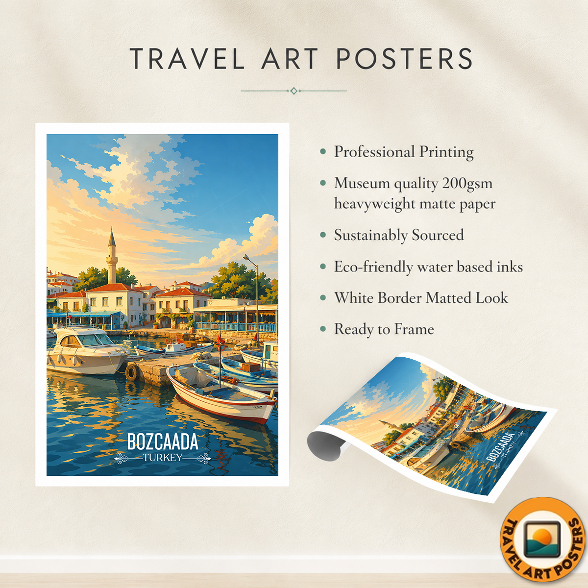 Bozcaada - Turkey - Vintage Travel Wall Art Poster Print - Art Print - Travel Art Poster