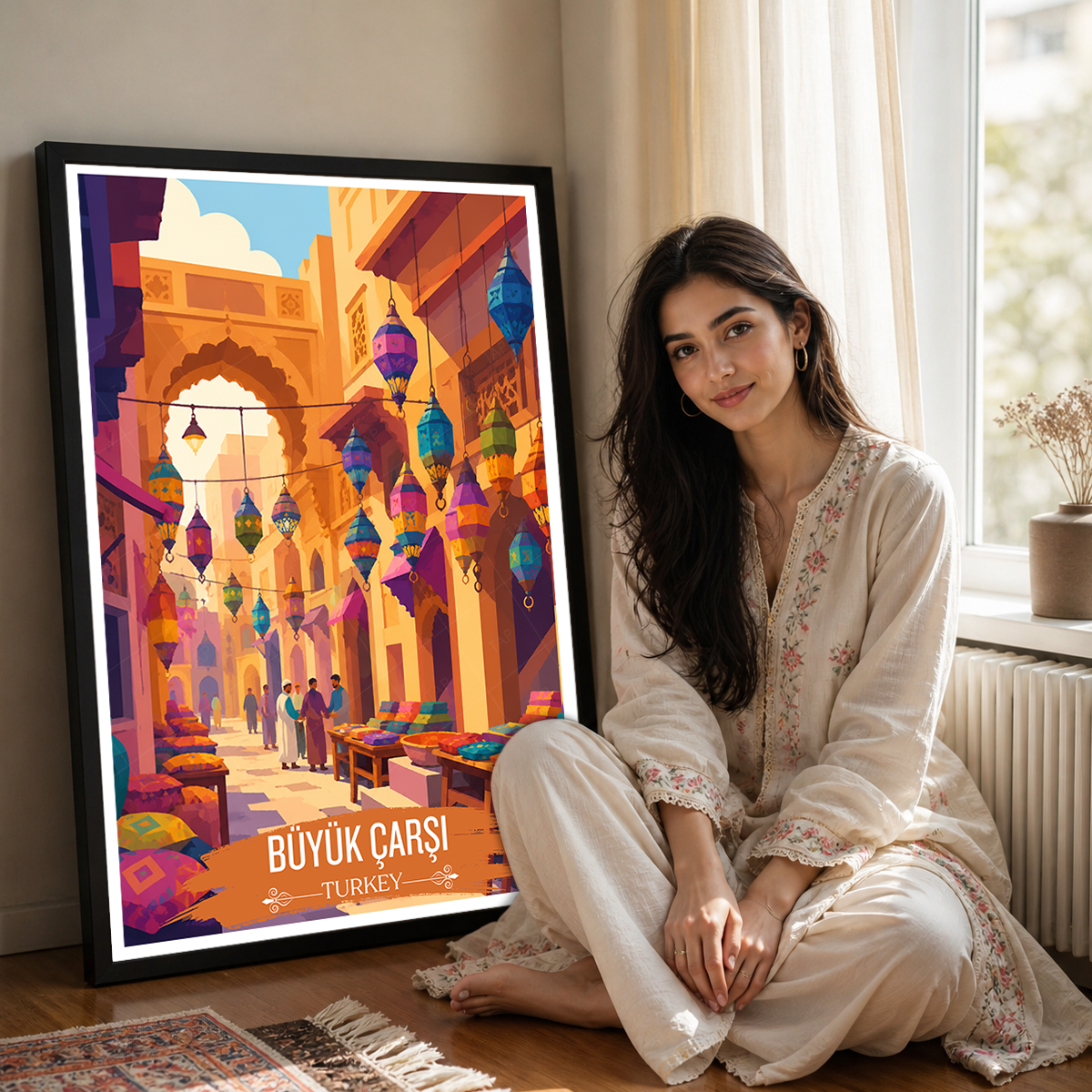Büyük Çarşı - Turkey - Vintage Travel Wall Art Poster Print - Art Print - Travel Art Poster