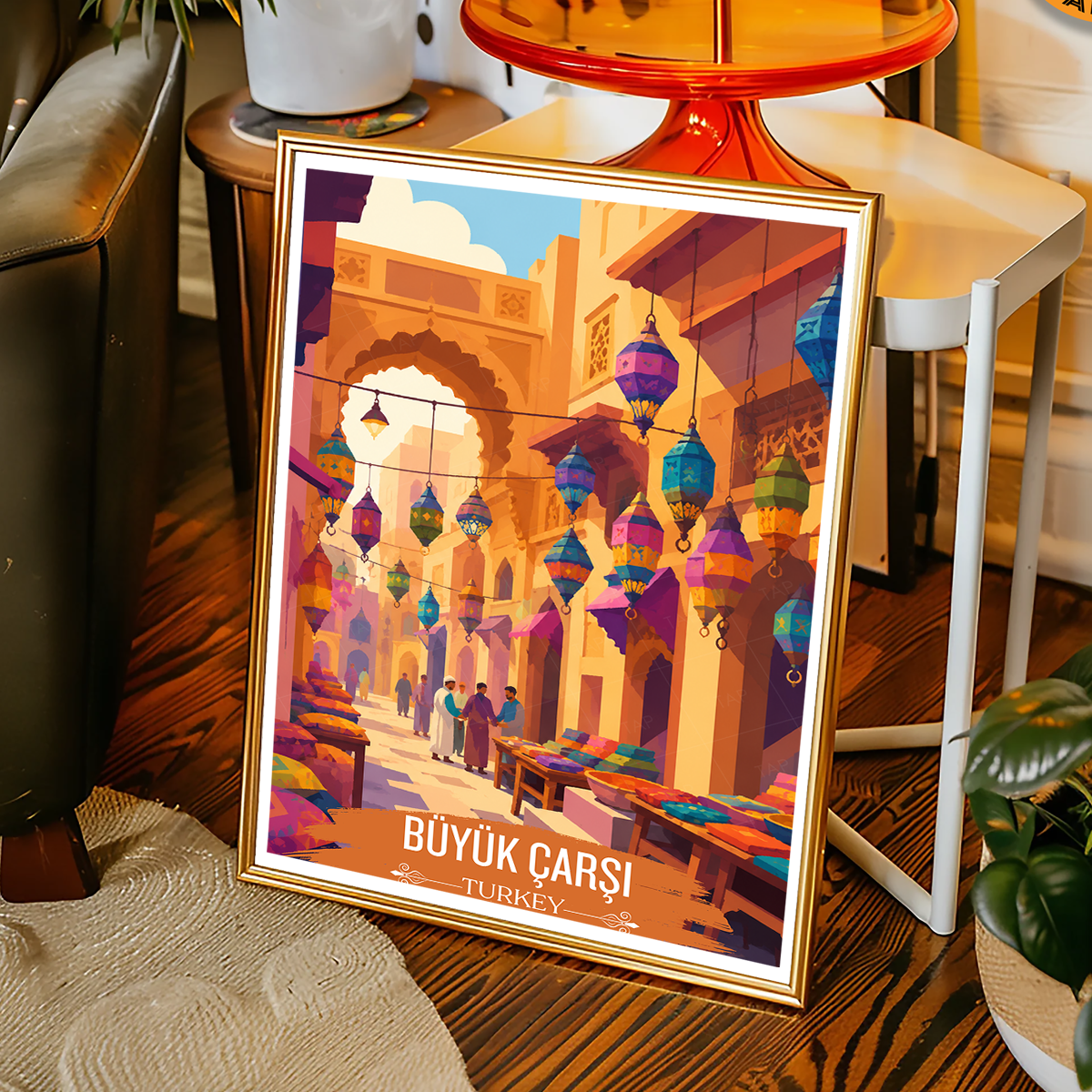 Büyük Çarşı - Turkey - Vintage Travel Wall Art Poster Print - Art Print - Travel Art Poster