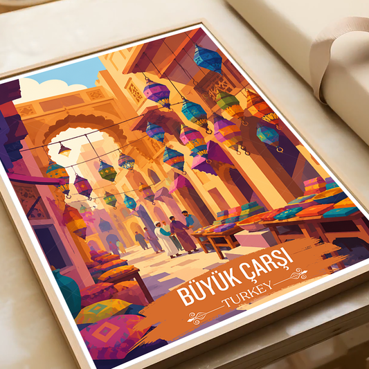Büyük Çarşı - Turkey - Vintage Travel Wall Art Poster Print - Art Print - Travel Art Poster