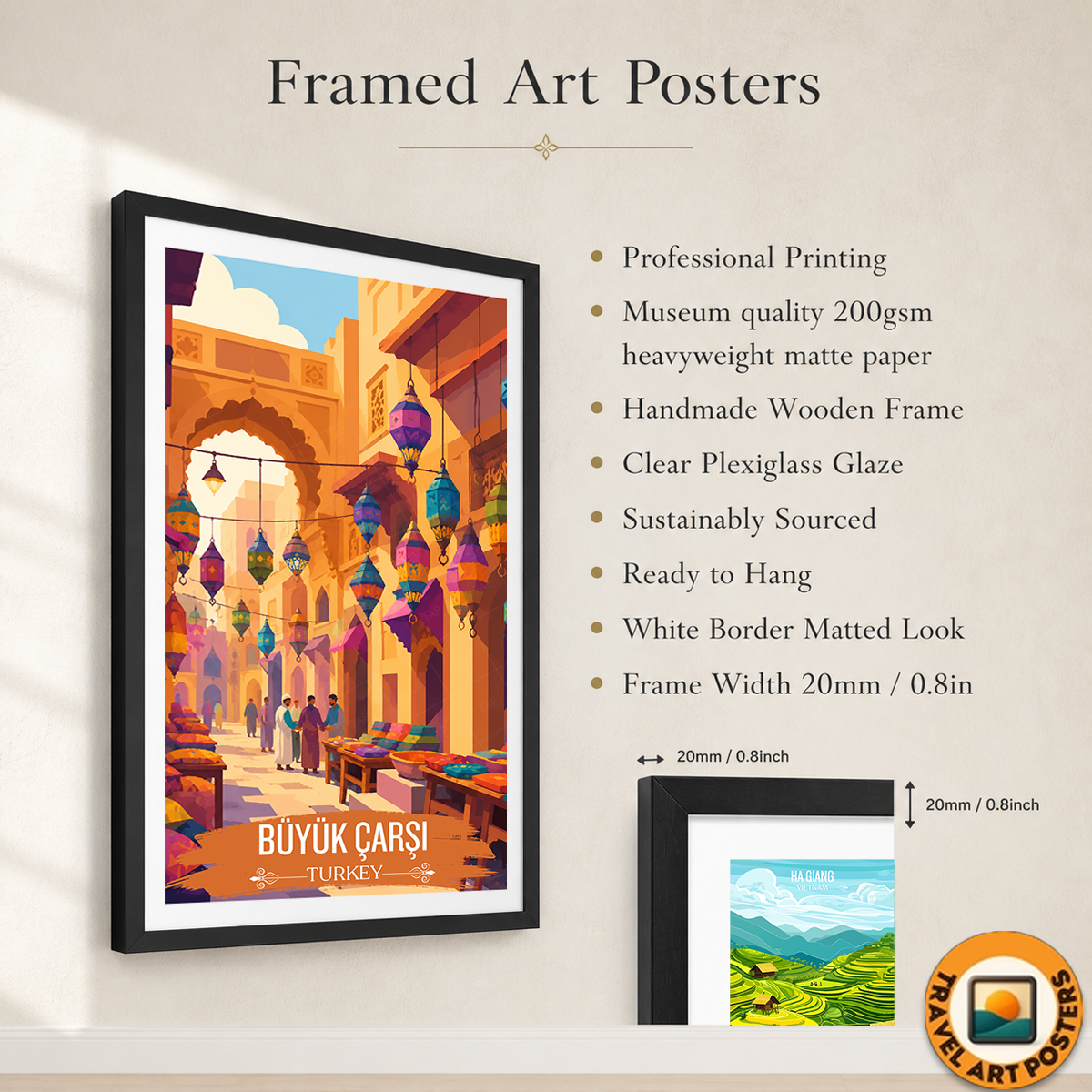 Büyük Çarşı - Turkey - Vintage Travel Wall Art Poster Print - Art Print - Travel Art Poster
