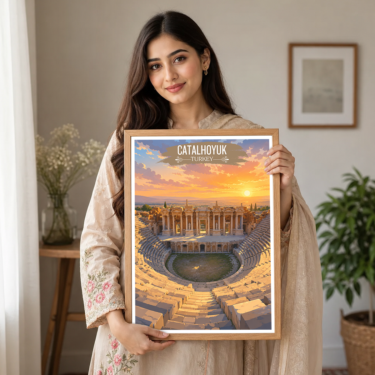 Catalhoyuk - Turkey - Vintage Travel Wall Art Poster Print - Art Print - Travel Art Poster