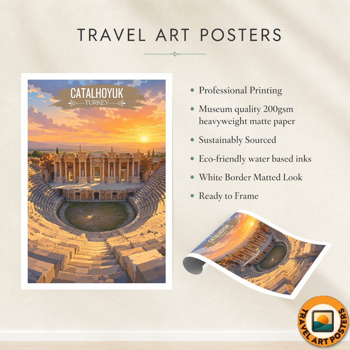 Catalhoyuk - Turkey - Vintage Travel Wall Art Poster Print - Art Print - Travel Art Poster