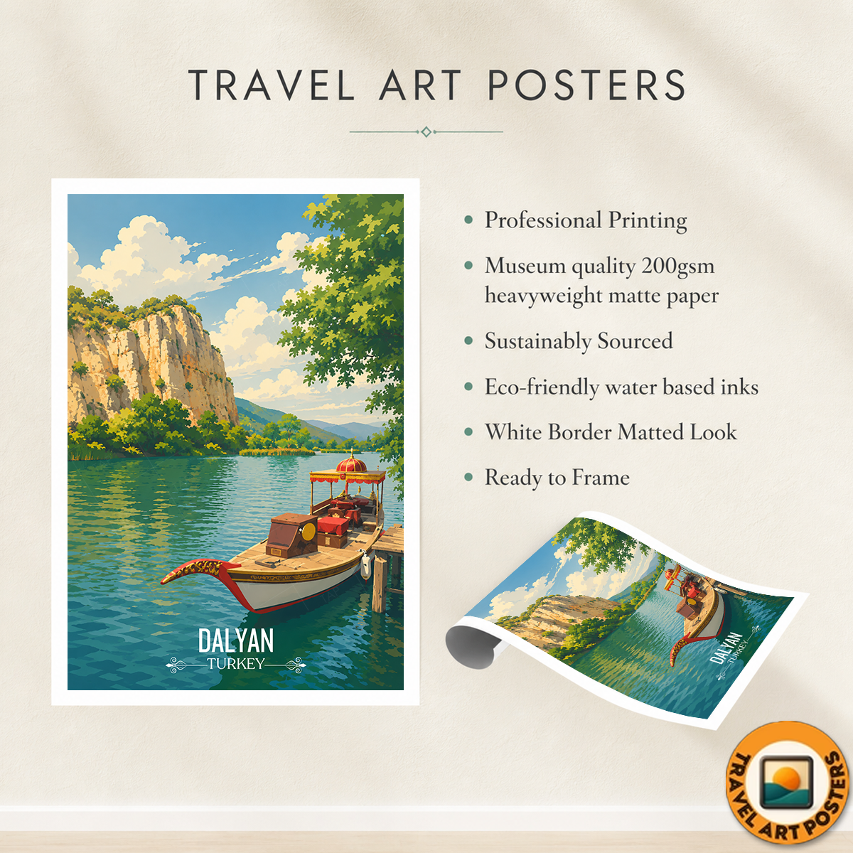 Dalyan - Turkey - Vintage Travel Wall Art Poster Print - Art Print - Travel Art Poster