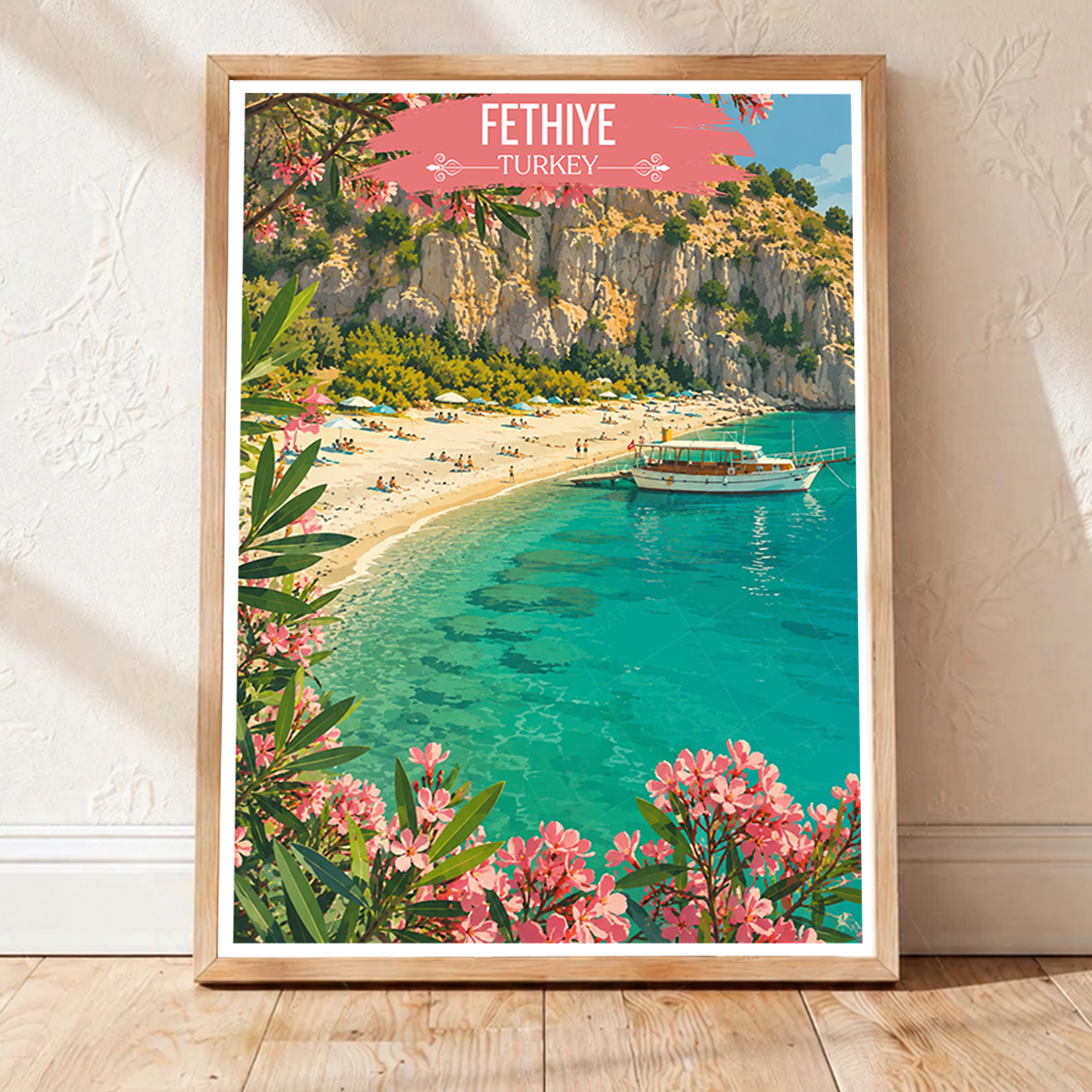Fethiye - Mugla - Turkey - Vintage Travel Wall Art Poster Print - Art Print - Travel Art Poster
