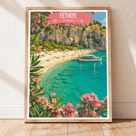 Fethiye - Mugla - Turkey - Vintage Travel Wall Art Poster Print - Art Print - Travel Art Poster
