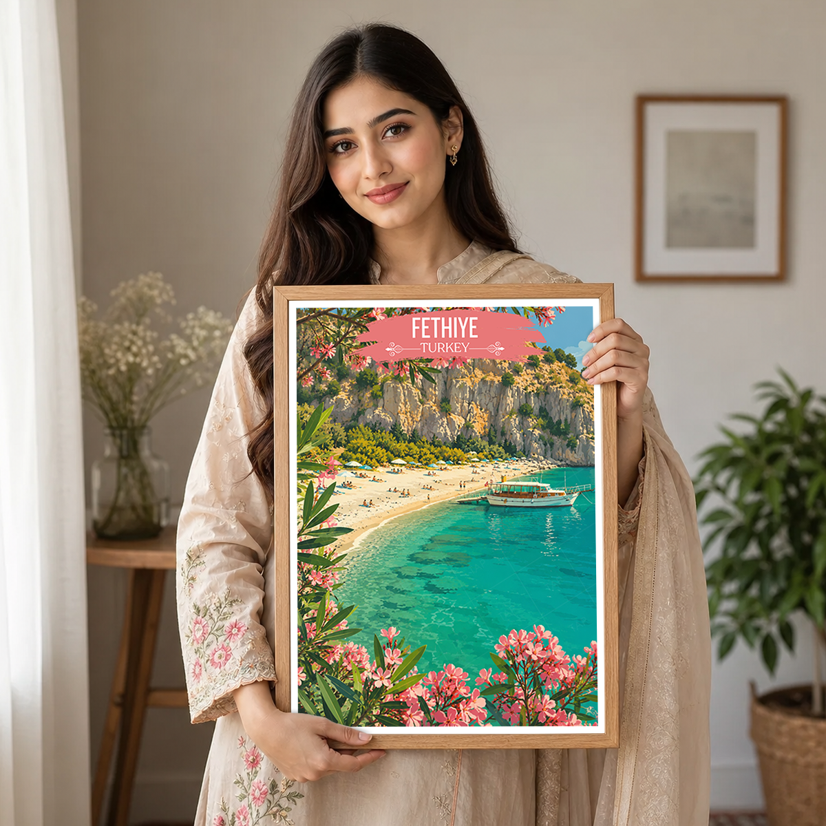 Fethiye - Mugla - Turkey - Vintage Travel Wall Art Poster Print - Art Print - Travel Art Poster