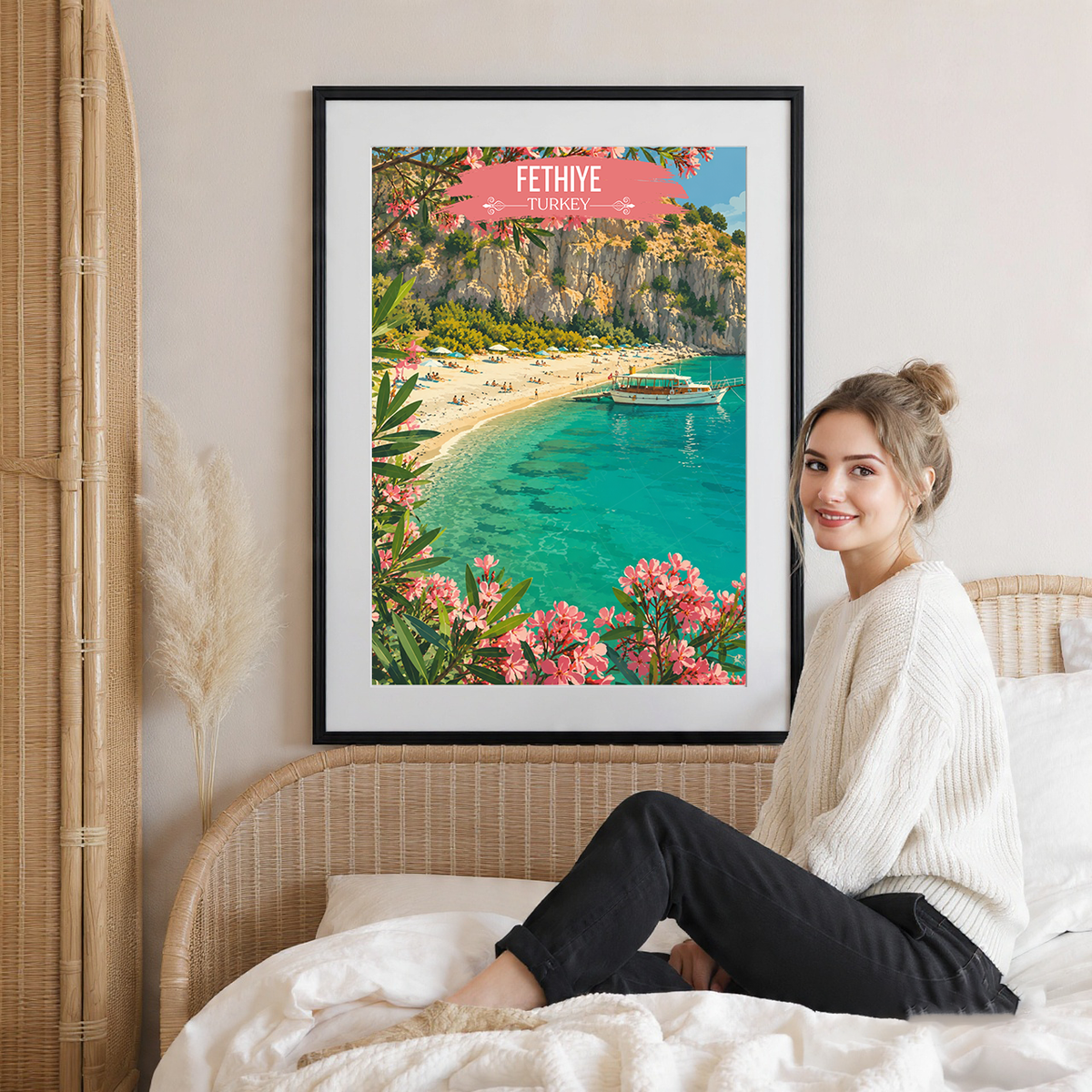 Fethiye - Mugla - Turkey - Vintage Travel Wall Art Poster Print - Art Print - Travel Art Poster
