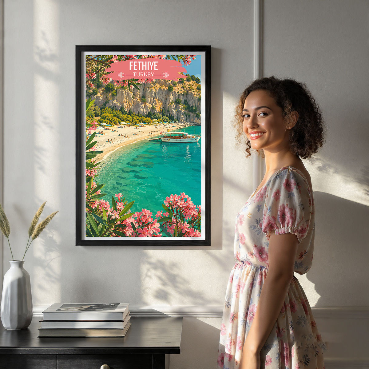 Fethiye - Mugla - Turkey - Vintage Travel Wall Art Poster Print - Art Print - Travel Art Poster