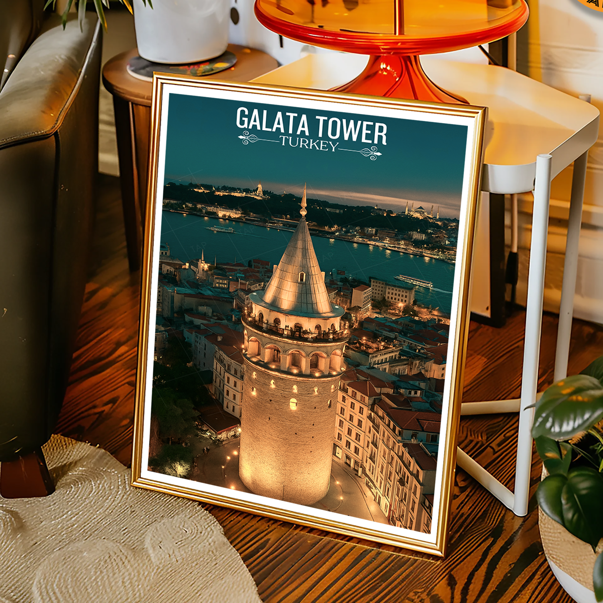Galata Tower - Turkey - Vintage Travel Wall Art Poster Print - Art Print - Travel Art Poster