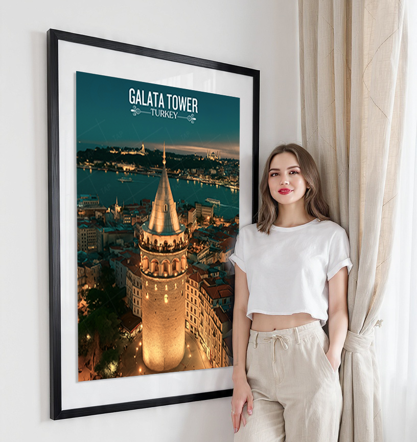 Galata Tower - Turkey - Vintage Travel Wall Art Poster Print - Art Print - Travel Art Poster