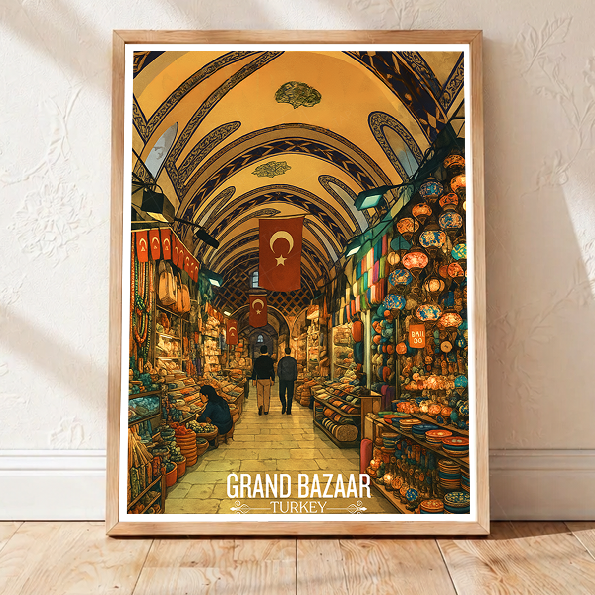 Grand Bazaar - Turkey - Vintage Travel Wall Art Poster Print - Art Print - Travel Art Poster