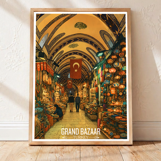 Grand Bazaar - Turkey - Vintage Travel Wall Art Poster Print - Art Print - Travel Art Poster
