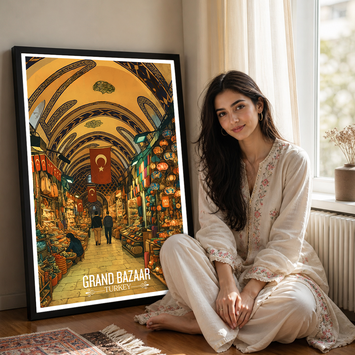 Grand Bazaar - Turkey - Vintage Travel Wall Art Poster Print - Art Print - Travel Art Poster