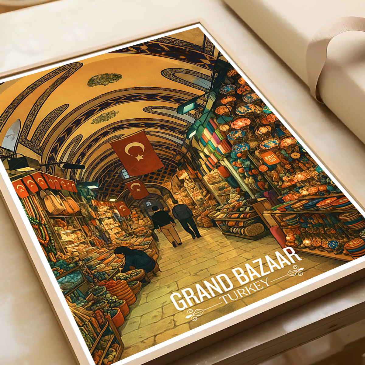 Grand Bazaar - Turkey - Vintage Travel Wall Art Poster Print - Art Print - Travel Art Poster