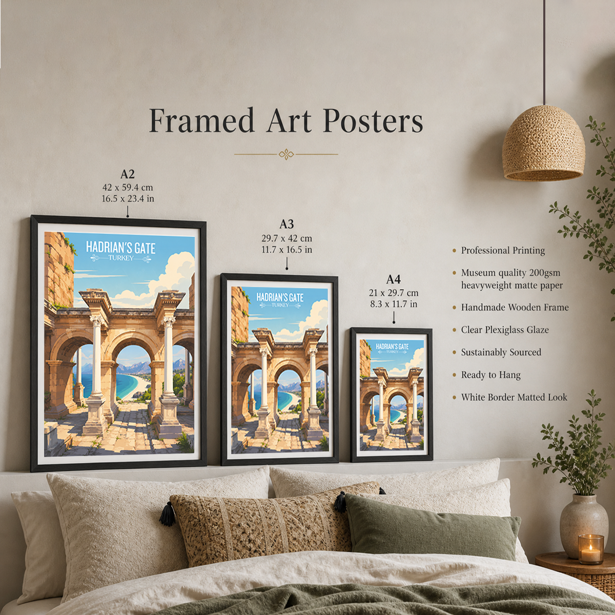 Hadrian's Gate - Turkey - Vintage Travel Wall Art Poster Print - Art Print - Travel Art Poster