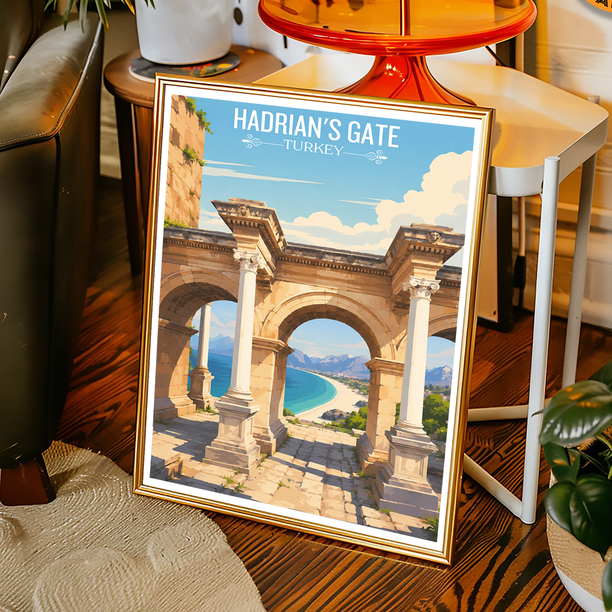 Hadrian's Gate - Turkey - Vintage Travel Wall Art Poster Print - Art Print - Travel Art Poster
