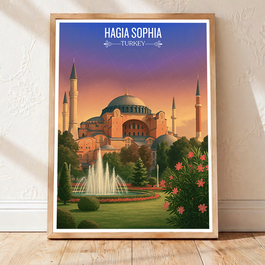 Hagia Sophia - Turkey - Vintage Travel Wall Art Poster Print - Art Print - Travel Art Poster