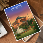 Hagia Sophia - Turkey - Vintage Travel Wall Art Poster Print - Art Print - Travel Art Poster
