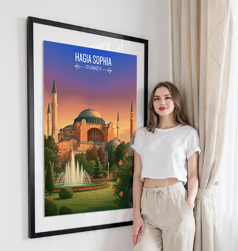 Hagia Sophia - Turkey - Vintage Travel Wall Art Poster Print - Art Print - Travel Art Poster