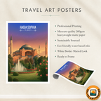 Hagia Sophia - Turkey - Vintage Travel Wall Art Poster Print - Art Print - Travel Art Poster