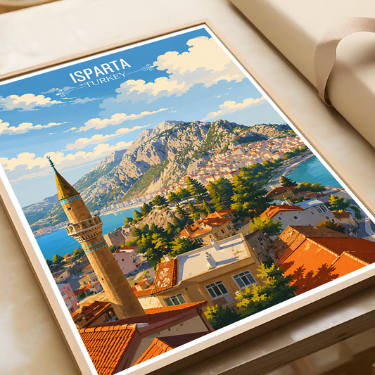 Isparta - Turkey - Vintage Travel Wall Art Poster Print - Art Print - Travel Art Poster