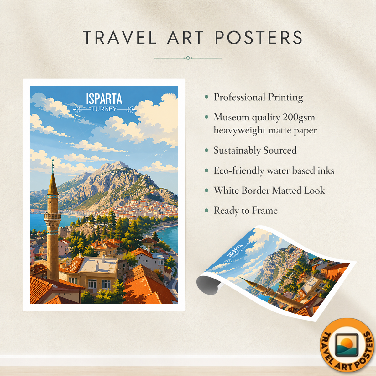 Isparta - Turkey - Vintage Travel Wall Art Poster Print - Art Print - Travel Art Poster