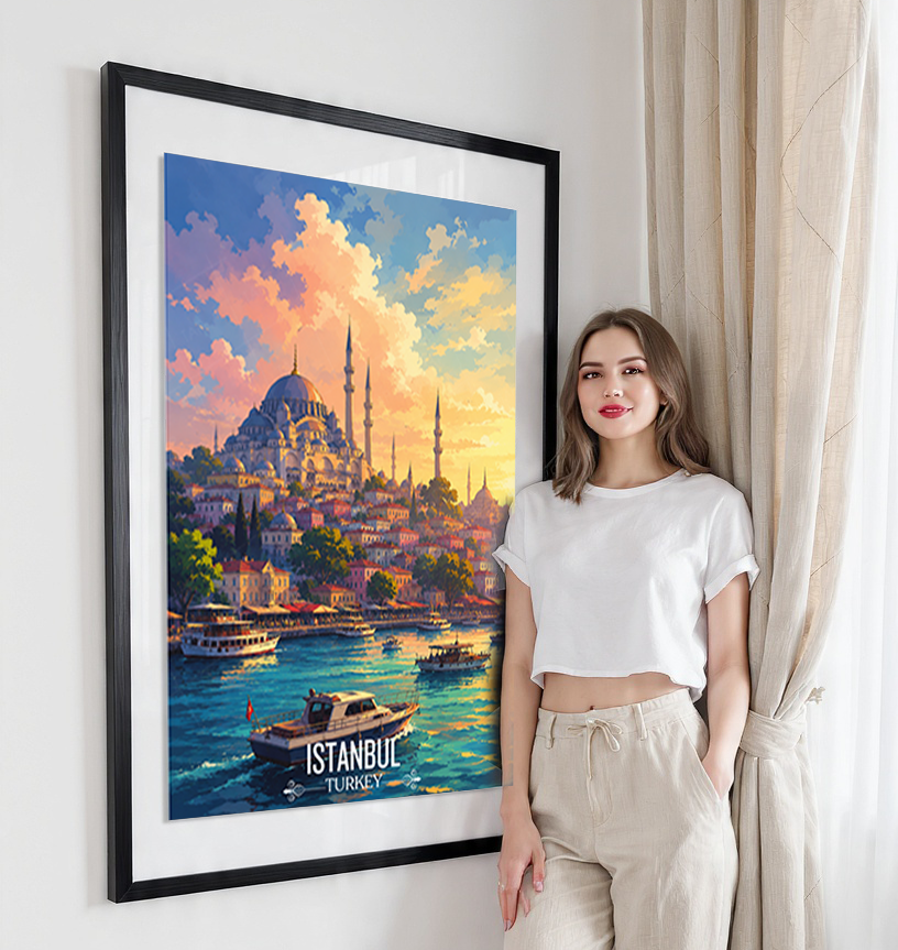 Istanbul Constantinople - Turkey - Vintage Travel Wall Art Poster Print - Art Print - Travel Art Poster