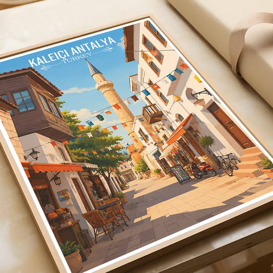Kaleiçi Antalya - Turkey - Vintage Travel Wall Art Poster Print - Art Print - Travel Art Poster