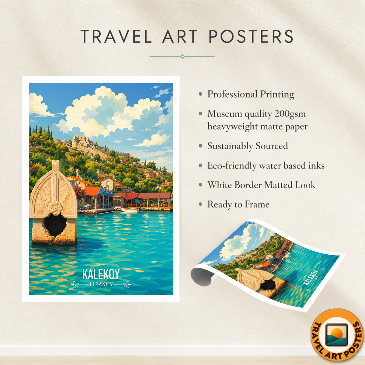 Kalekoy - Turkey - Vintage Travel Wall Art Poster Print - Art Print - Travel Art Poster