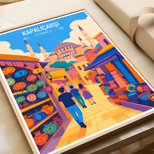 Kapalıçarşı - Turkey - Vintage Travel Wall Art Poster Print - Art Print - Travel Art Poster