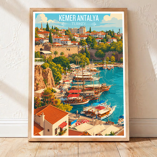 Kemer Antalya - Turkey - Vintage Travel Wall Art Poster Print - Art Print - Travel Art Poster
