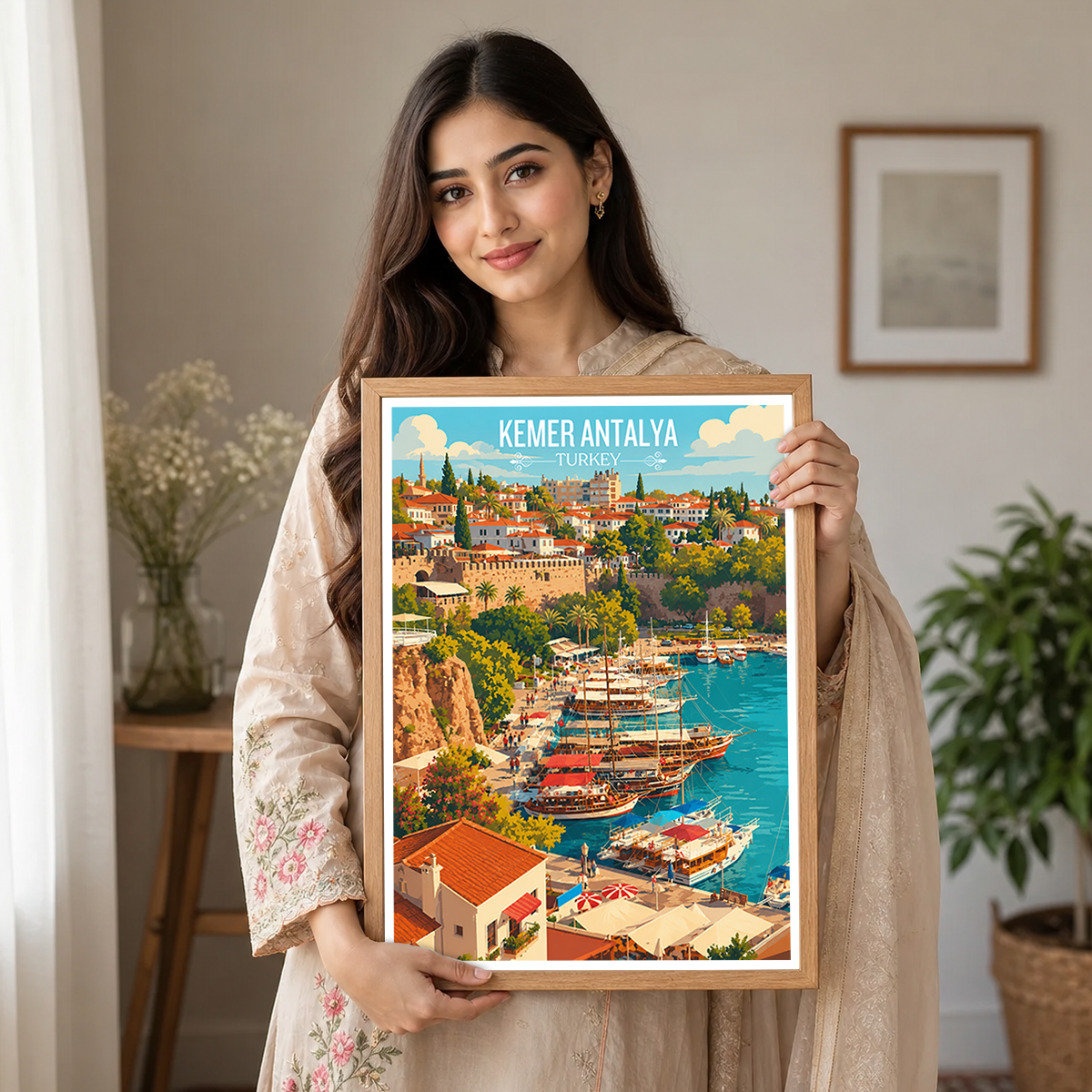 Kemer Antalya - Turkey - Vintage Travel Wall Art Poster Print