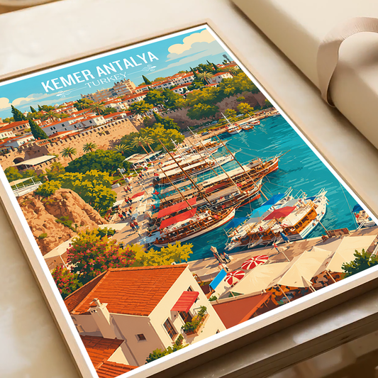 Kemer Antalya - Turkey - Vintage Travel Wall Art Poster Print - Art Print - Travel Art Poster
