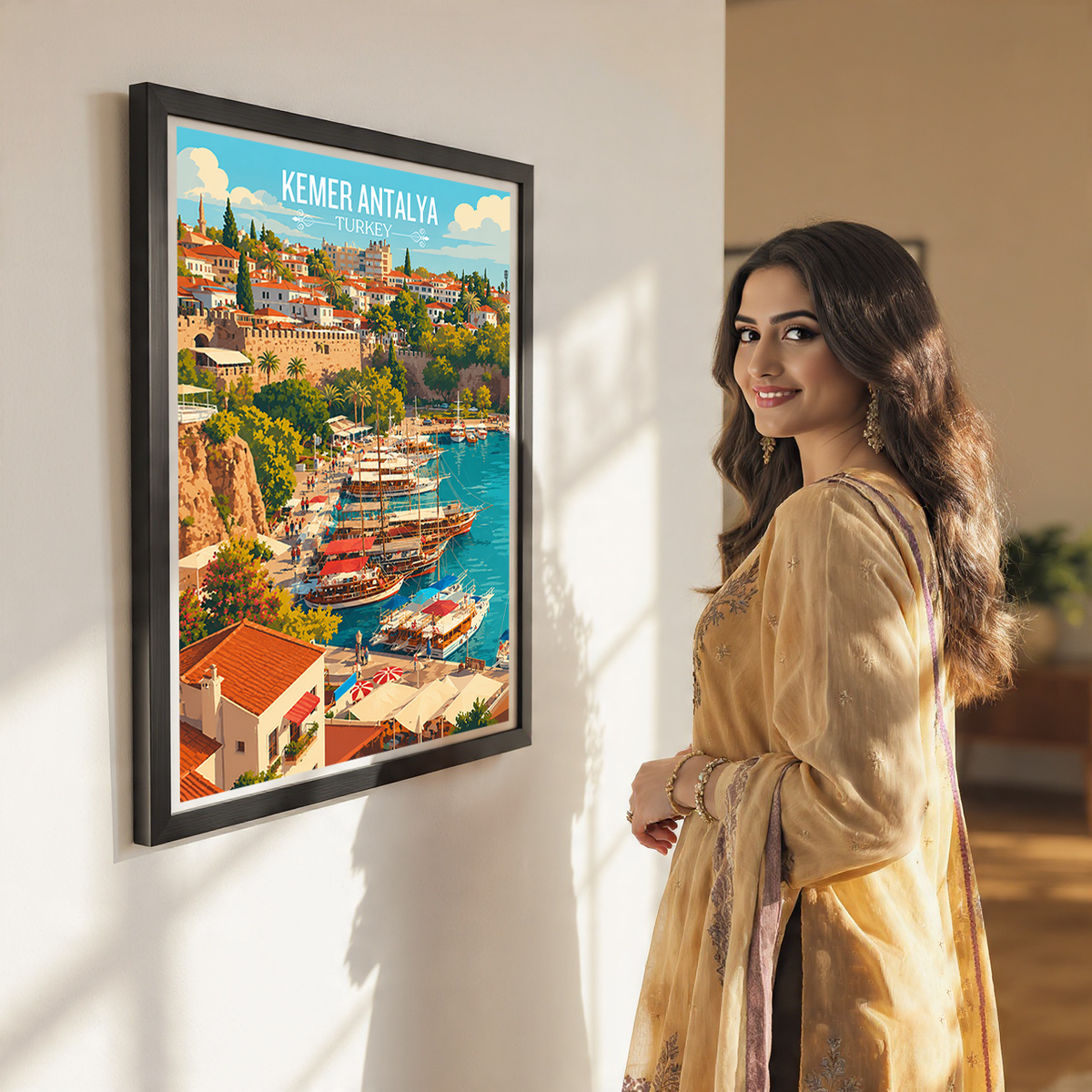 Kemer Antalya - Turkey - Vintage Travel Wall Art Poster Print