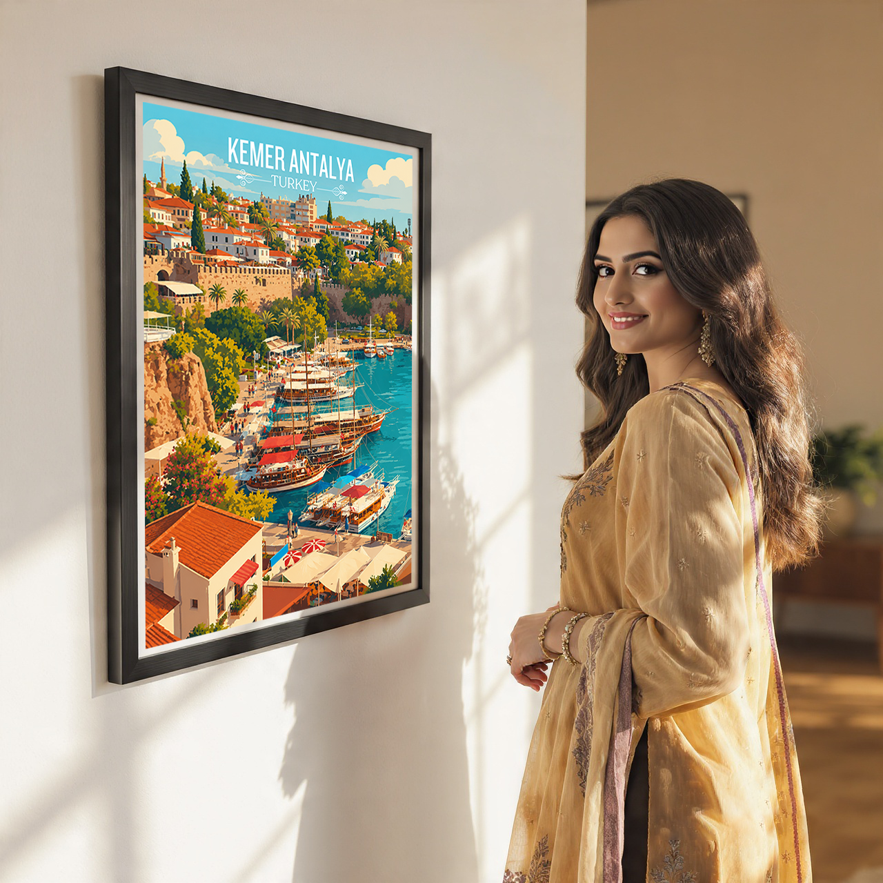 Kemer Antalya - Turkey - Vintage Travel Wall Art Poster Print
