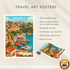 Kemer Antalya - Turkey - Vintage Travel Wall Art Poster Print