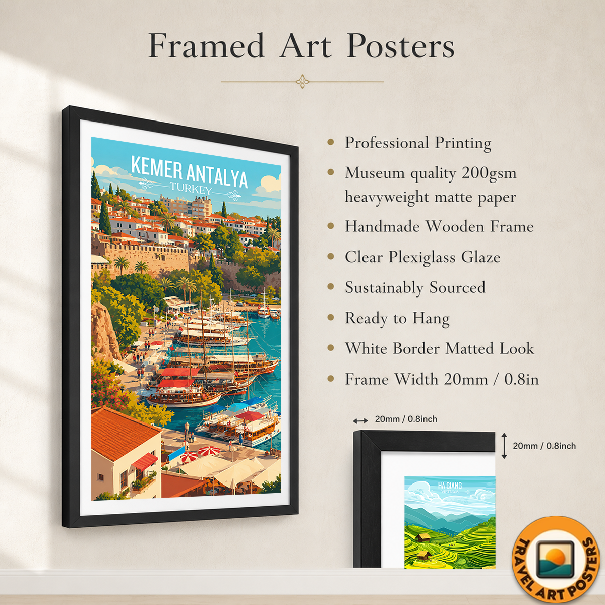 Kemer Antalya - Turkey - Vintage Travel Wall Art Poster Print