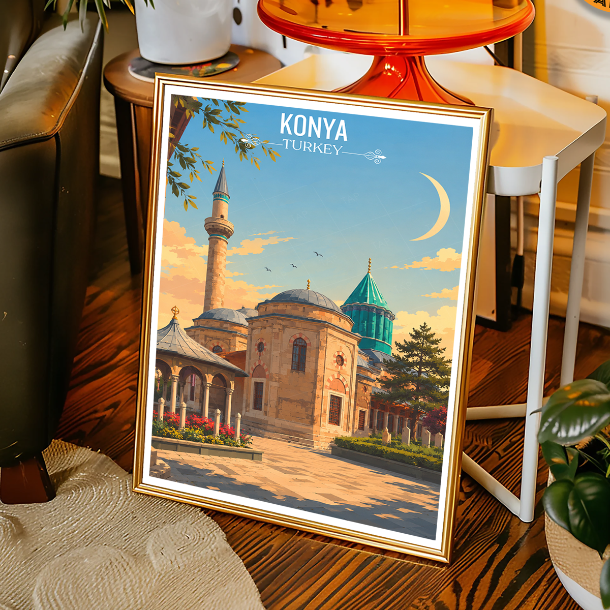 Konya - Turkey - Vintage Travel Wall Art Poster Print