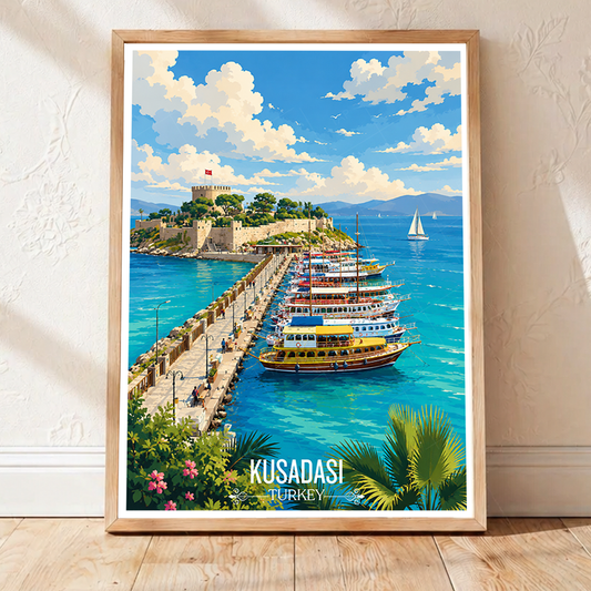 Kusadai - Turkey - Vintage Travel Wall Art Poster Print - Art Print - Travel Art Poster