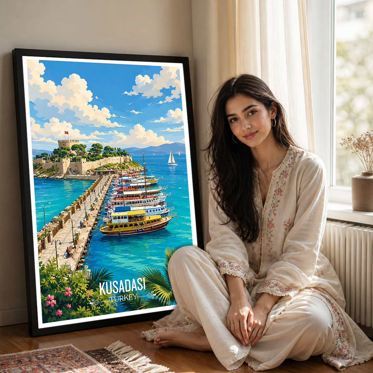 Kusadai - Turkey - Vintage Travel Wall Art Poster Print