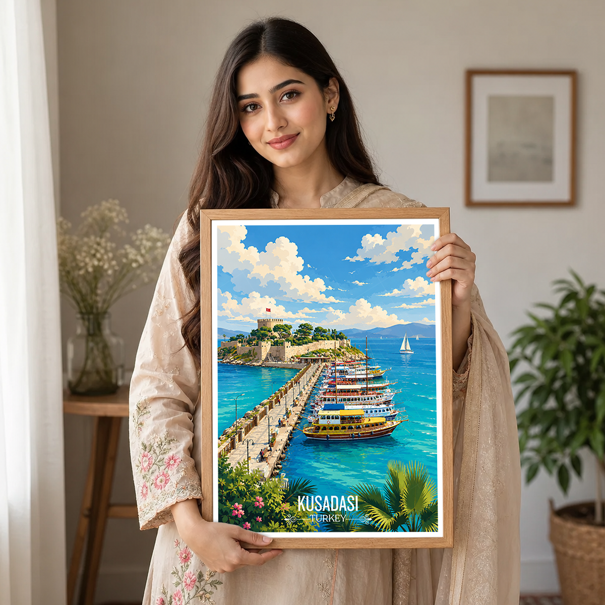 Kusadai - Turkey - Vintage Travel Wall Art Poster Print