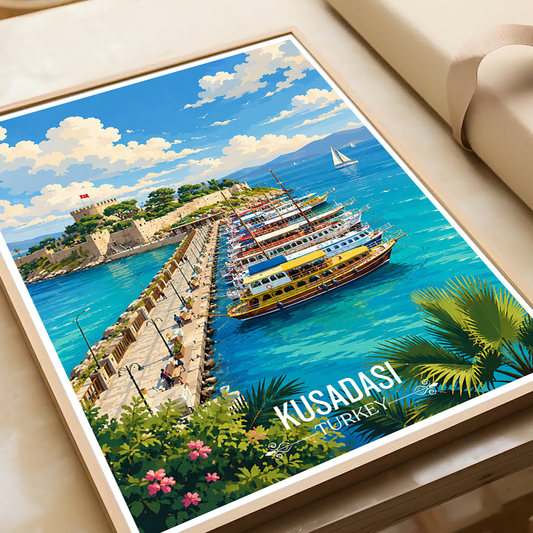 Kusadai - Turkey - Vintage Travel Wall Art Poster Print - Art Print - Travel Art Poster