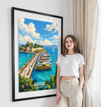 Kusadai - Turkey - Vintage Travel Wall Art Poster Print