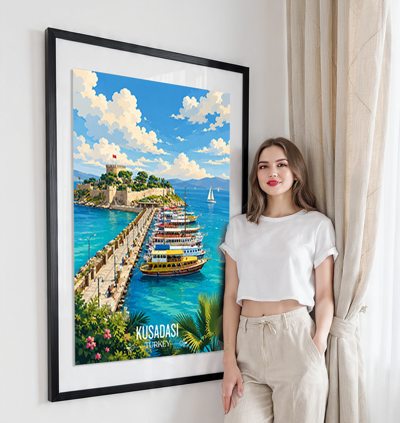 Kusadai - Turkey - Vintage Travel Wall Art Poster Print