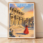 Library of Celsus - Turkey - Vintage Travel Wall Art Poster Print