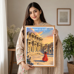 Library of Celsus - Turkey - Vintage Travel Wall Art Poster Print