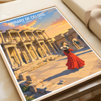Library of Celsus - Turkey - Vintage Travel Wall Art Poster Print